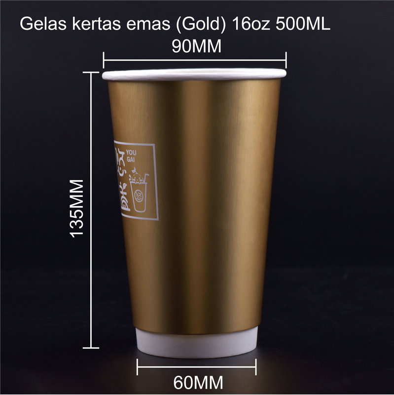 Gelas Kertas Emas 4